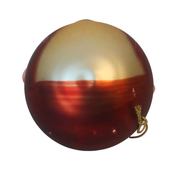 Vintage Round Striped Cat Kitty Face Christmas Tree Ornament Glass - Picture 4 of 4